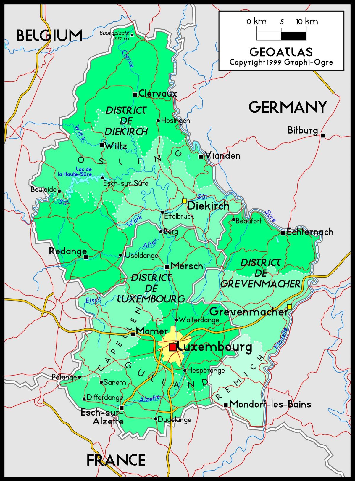 Луксембург мапа на локација
