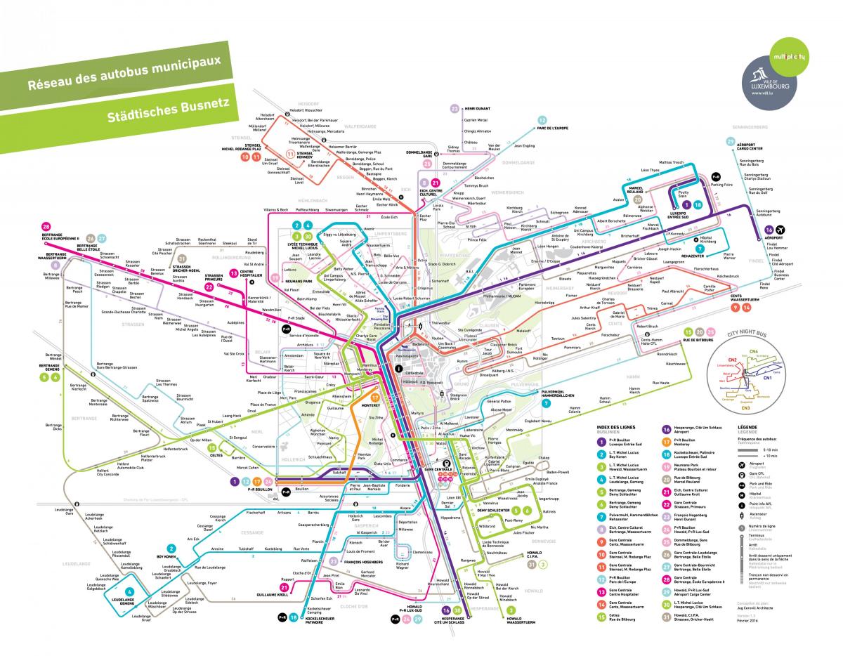 карта на Луксембург јавен превоз